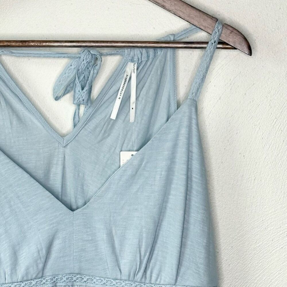 Anthropologie Light Blue Lace Lined Sleeveless Blouse Shark Bite - Women’s US M - Picture 4 of 13